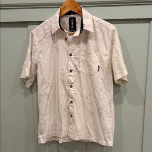 Billabong Men’s Cream Floral Short Sleeve Button-Down Shirt – Size XL